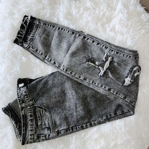 EUC, Cotton On Women's The Ripped Skinny 7/8 Black Distressed Jeans, Size 6